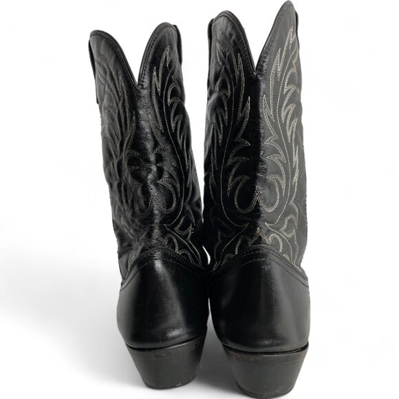 Laredo Black Leather Western Cowboy Cowgirl Boots Women's 10 M - Picture 8 of 10